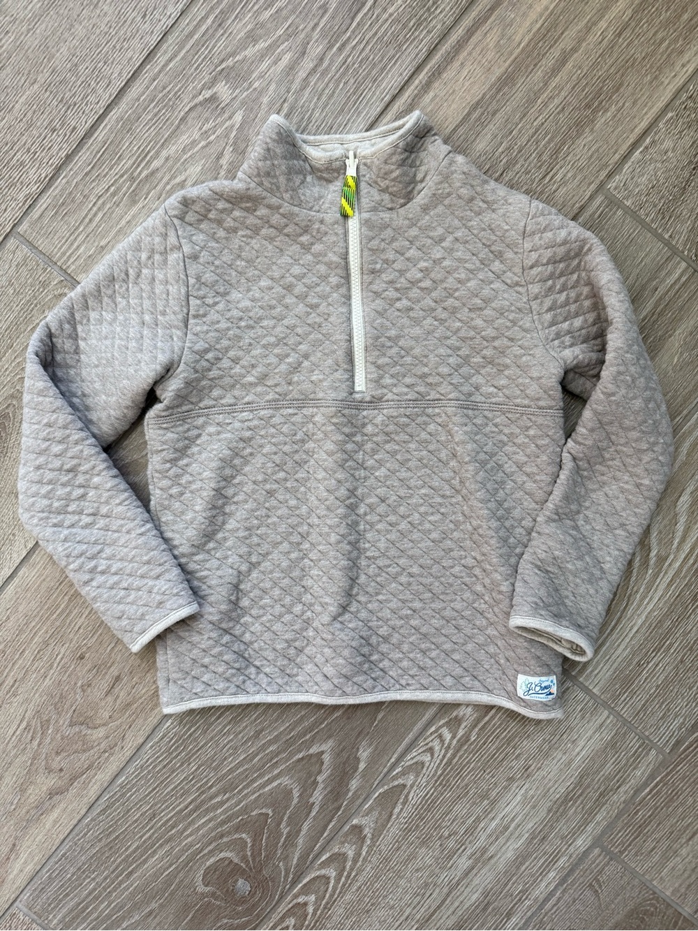 J.Crew Boys Quilted Quarter-Zip Pullover — Size 10